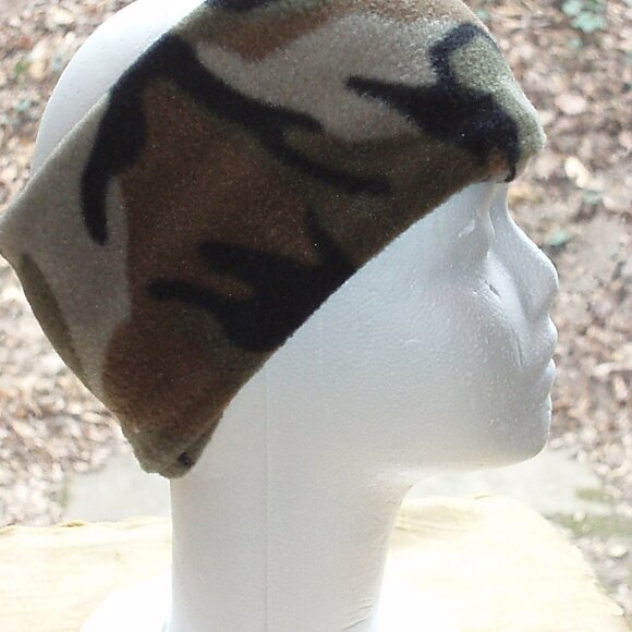 Tie Dye Fleece Neck Warmer: Blue Watercolor Scarf Tube - Picture 9 of 10